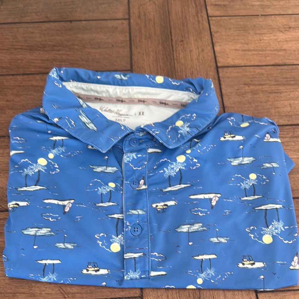 Walter Hagen Blue Patterned Men's Shirt